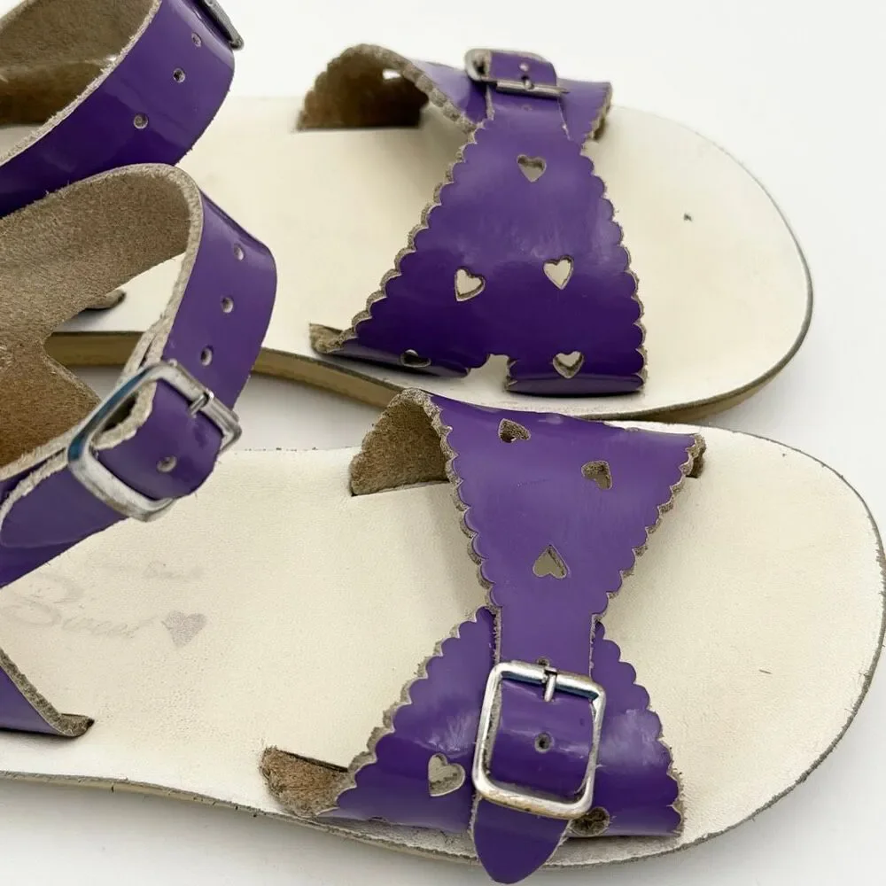 Saltwater Sandals Gloss Violet Purple Buckle Waterproof Sandals Size Kids 11